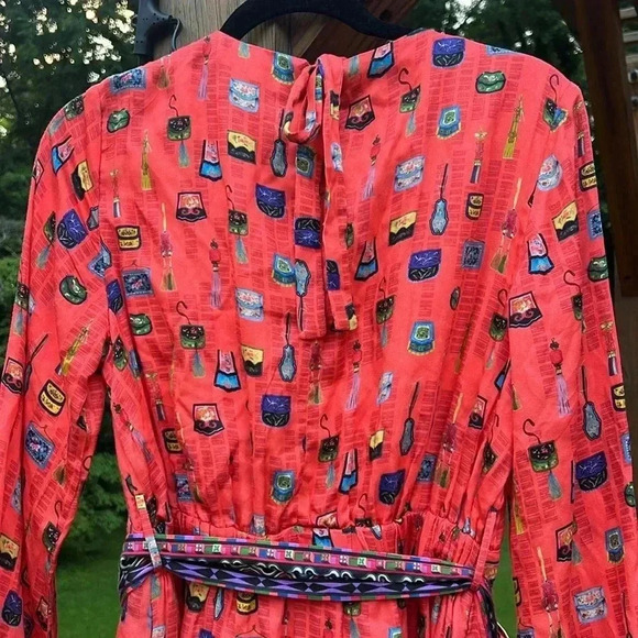 Emily Lovelock Teatime Midi Dress - Orange - Picture 8 of 10